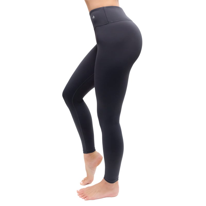CompressionZ Women's Compression Leggings High Waisted Performance Shaping Gym, Pilates, Travel, Yoga, Workout Pants Carbon Gray Small - Image 1